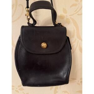 Vintage Coach 9904 Derby Black Leather Bag Beautiful